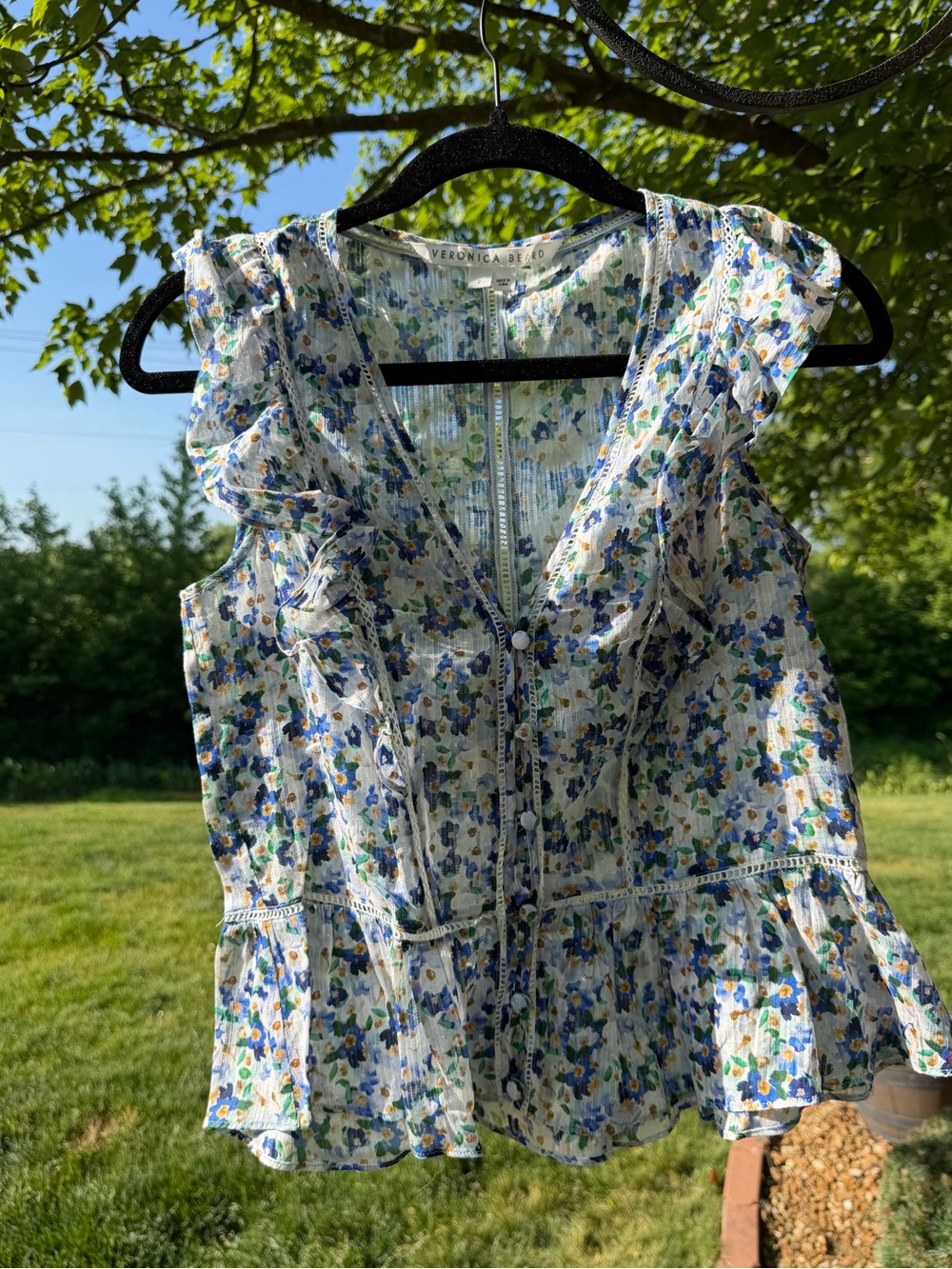 Veronica Beard floral cotton blouse size 2